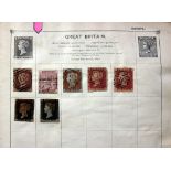 A Strand album containing World stamps with two Great Britain 1840 1d black, used, red Maltese Cross