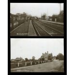 A photographic postcard titled 'Blackwater Station', together with another photographic postcard