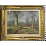 David Mead - 'Nr Liphook', 20th century oil on canvas, signed recto, titled and inscribed verso,