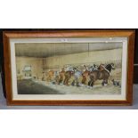 Henry William Standing - Clydesdale Horses in a Stable, watercolour and gouache, signed and dated