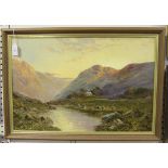 F.E. Jamieson - Highland River Scene with Cottage, oil on canvas, signed, 39.5cm x 60cm, together