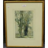 E.A. Sallis Benney - 'Towards Wolstenbury', watercolour, signed recto, titled label verso, 35cm x