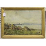 Attributed to James Grant Leckie Ewing - 'View of St. Andrews from Buddo Ness', oil on canvas laid