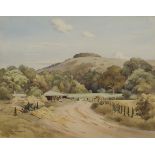 Charles William Taylor - 'Chanctonbury, Sussex', watercolour, signed recto, titled label verso, 26.