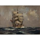 Attributed to William Hyams - Clipper on a Choppy Sea, early 19th century oil on canvas,