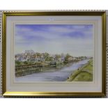 John Chisnall - View of Arundel from the Causeway, late 20th century watercolour, signed, 51cm x