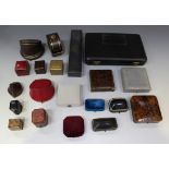 Twenty Victorian and later jewellery boxes and cases, including three bangle boxes, seven ring