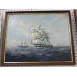 Max Parsons - East Indiamen and Other Vessels in a Breeze, oil on board, signed, 39cm x 49cm.Buyer’s