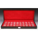 A collection of fifty silver 'Great British Locomotives' commemorative ingots, within a fitted case,