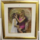 John Heseltine - Two Women, watercolour, signed, 44cm x 39cm, within a gilt frame.Buyer’s Premium