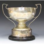 A George V Art Nouveau style silver trophy cup, the bowl engraved 'The Pymm Challenge Cup' and