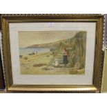 Norman Tayler - 'Returning Home', watercolour, signed and dated 1896 recto, titled label verso, 31.