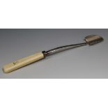 A George III silver stilton scoop with ivory handle, London 1811 by William & Samuel Knight,