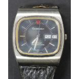 An Omega Constellation Megaquartz 32 KHz electronic gentleman's wristwatch, the signed slate