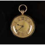 A George III 18ct gold cased keywind open-faced gentleman's pocket watch, the gilt fusee movement
