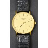 A Longines gilt metal fronted and steel backed gentleman's wristwatch, the signed gilt dial with