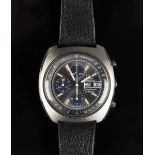 An Omega Speedsonic f 300 Hz electronic gentleman's calendar wristwatch, the signed black and grey