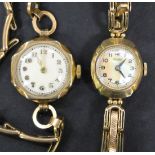 A Rotary 9ct gold shaped oval cased lady's bracelet wristwatch, with a Swiss jewelled movement,