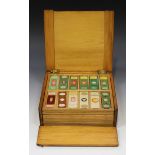 A collection of 144 microscope specimen slides, late 19th and early 20th century, the majority