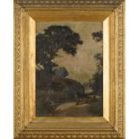 John William Buxton Knight - 'A Lane in Berkshire', signed recto, titled label verso, 34cm x 24cm,