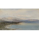 Carl Werner - View of a Bay, possibly on the Adriatic Coast, watercolour, signed and dated 1854,