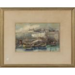 Sybil Mullen Glover - Harbour Scene, probably Devon or Cornwall, 20th century watercolour, signed,