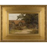 Frank Walton - 'Bulmer Farm', oil on canvas, signed recto, titled to label verso, 33cm x 49cm,