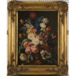 Dutch School - Still Life of Flowers in an Urn, 19th century oil on canvas, 60.5cm x 44.5cm,