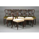 A set of eight William IV mahogany spoon back dining chairs, in the manner of Gillows, the shaped