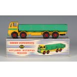 A Dinky Supertoys No. 934 Leyland Octopus wagon, finished in green and yellow, within a blue and