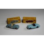 A Dinky Toys No. 101 Sunbeam Alpine Sports, finished in turquoise, and a No. 107 Sunbeam Alpine