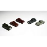 Five Dinky Toys American cars, comprising a No. 39a Packard, a No. 39c Lincoln Zephyr, a No. 39f