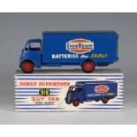 A Dinky Supertoys No. 918 Guy van, second type, 'Ever Ready', within a blue and white striped box (