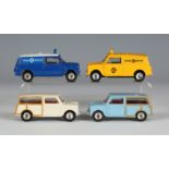 Three Dinky Toys Minis, comprising a No. 273 R.A.C. Patrol Mini van, a No. 274 A.A. Mini van and a