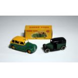 A Dinky Toys No. 254 Austin taxi, finished in green and yellow, boxed, and a No. 36g taxi,