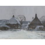 John Foulger - 'Snow in the Lane, Houghton (Sussex)', acrylic on board, signed recto, titled dated