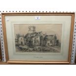 John Berney Ladbrooke - 'Rickenhall, Suffolk', pencil and chalk, titled, 23cm x 36cm, within an