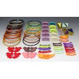 A collection of Buch & Deichmann Denmark nylon chokers, in two sizes, and hair ornaments,