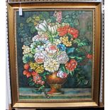 W. Briston - Still Life of Flowers in a Vase, late 20th century oil on canvas, signed, 60cm x 49.