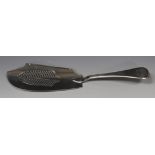 A George III silver Old English pattern fish slice with pierced blade, London 1814 by W.E, length