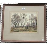 Claude Muncaster - 'Young Oak Trees, Sussex', mid-20th century watercolour over pencil, signed