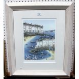 Rebecca Lardner - 'Harbour Happenings II', late 20th century colour print, signed, titled and