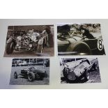 A collection of approximately one hundred black and white photographs of motor sport interest,