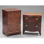 A 19th century mahogany commode chest with hinged top, on bracket feet, height 70cm, width 65cm,