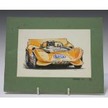 Newton - 'Chapparal '66' (Study of a Chaparral sports racing car, race number 65), watercolour and