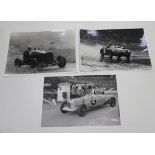 A collection of approximately one hundred black and white photographs of motor sport interest,