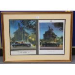 Frank Wootton - a gouache and pastel advertising design depicting a Rover 75 driving past