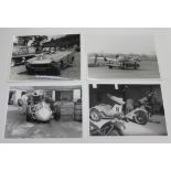 A collection of approximately one hundred black and white photographs of motor sport interest,