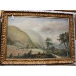 R. Cooper - Extensive Mountainous Landscape, 19th century watercolour, signed, 56.5cm x 86.5cm,