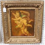 French School - Putti, 19th century oil on board, 32.5cm x 27.5cm, within a gilt composition frame.